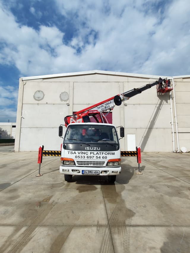 Torbalı sepetli vinç ile güvenli erişim